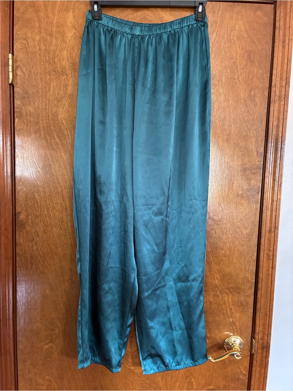 Secret Treasures Satin Teal Elastic Waist Pull-On Pajama Pants Size XL